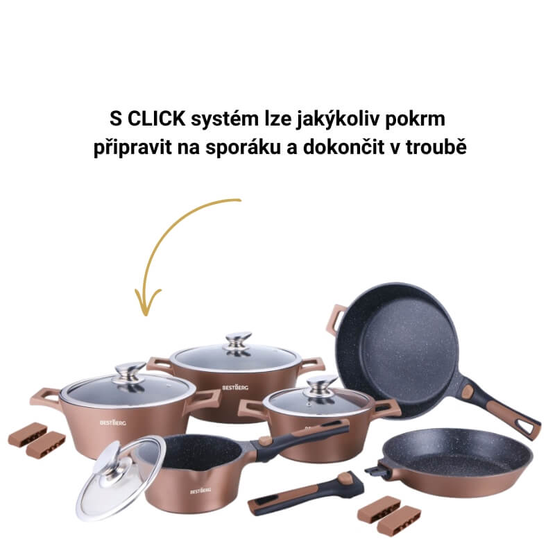 nádobí nepřilnavé Bestberg click systém